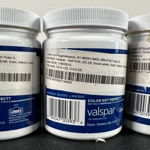 Lot of 27 Valspar Half-Pint Latex Paint Satin Sheen Color Samples -Large Variety - Picture 4 of 11